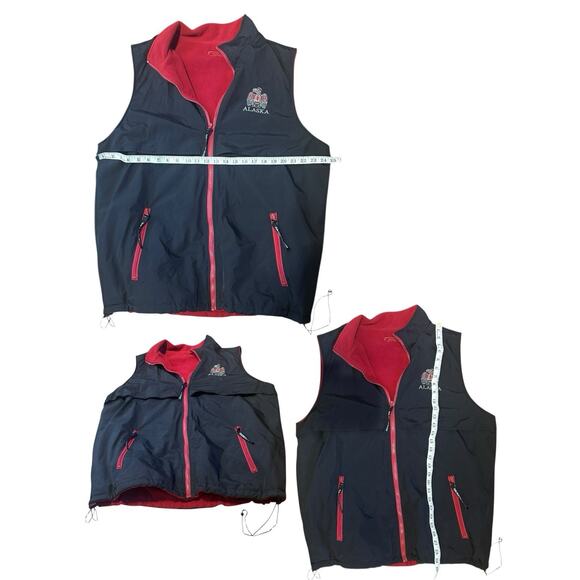 Princess Cruises Alaska Reversible Fleece Vest Red Black Embroidered Logo OS - Picture 4 of 7